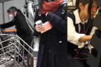 スカート内を盗撮される瞬間(JK重ね編)