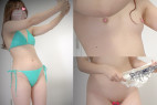 【水着試着】スレンダー美人/パイパン女子大生/美乳/隠し撮り【素人】