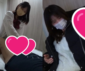 【手コキ動画2本】彼氏持ちのJDがおじさんの肉棒を握って手コキで4545発射×製菓専門学校に通う19歳の手コキ