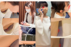 【胸チラ㉒】休憩中女性たちの無防備胸チラ!/内勤OLさんと新卒営業系