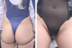前も後ろも食い込みハイレグ!エロすぎコスプレイヤー (飛●馬トキ/宝●マリン/ハイレグ Tバック二人組編)