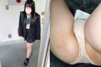 クリが透け透けな真っ赤なTバックを履いたJKをめくり盗撮 14日分 ねんいち