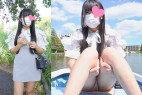 『ボートでデート』のニセTV番組企画で高身長ミニ丈ワンピ素人モデルさんのパンチラ撮影!
