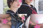 《GW特別企画》【電車チカン】色白ショート美少女と黒髪巨乳の親友2人を鬼畜コンビでWチカン★250本記念まであと9本★20P還元