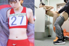 陸上女子チカン⑥ ○○スプリント陸上2023出場<競技場男子トイレでナマ中出しチカン>