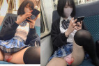 【長尺×2カメ】JKパン記⑤ー2黒髪のロリかわ天使ちゃん♡ピンクのTバック♡お客さんいっぱいで照れ照れ♡