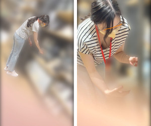 【店員個撮㉚】2名の店員さん!!/意外な!?巨乳店員さんの胸チラ&食い込みパンチラ/真面目な店員さんの胸チラ