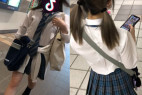 【めくり鳥02】超ロリカワ青チェック4日間ストーキング