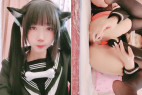 ■ 218分zip/セーラー猫耳娘の尻穴挿入や止めない潮吹きで抜ける!エロカワアジアンライブ配信②