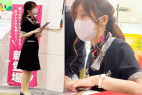 01某携帯ショップの店員さん・・パンスト越しの鮮やかパンティーと胸ちらいただきました
