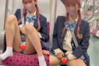 JK盗撮日記109 初登場!!青チェックピンク髪の激カワ美脚JKを電車内とトイレ内で盗撮【※完全主観22分超撮影】
