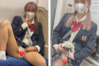 JK盗撮日記122 髪色を変えて再登場!!茶髪のスタイル抜群激カワ美脚JKを電車内とトイレ内で盗撮【※完全主観22分超撮影】