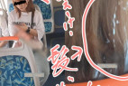 【生ぶっかけ3人分❤】バスで後ろから─❤ こっそり髪ぶっかけ❤