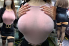 【Hカップ爆乳美女】【前編】ノーブラのデカ乳とハミ出たデカ尻を見せつけるお姉さん♪圧倒的神BODY降臨!!