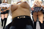 【ノーブラ乳首】エグい食い込み下着のノーブラデカ乳ギャルちゃん♪超刺激的なファッションが激エロ過ぎます!!