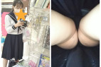 セーラー服童顔ポニテJK 食い込みP直下撮り