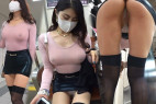 【マスク顔出し 超高画質】【前編】極上のエチBODY!!モロ透け乳首とハミ尻パンツで誘惑するド変態美女お姉さん!!