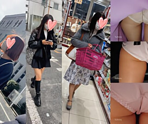 スカート突っ込み&めくり3人OL・JD~地下鉄のエスカレーター