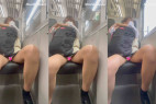 JK盗撮日記23 赤チェックミニスカ美脚JKを対面BOX席で盗撮【電車内】