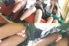 (再販)【高画質】学校のガチ友達4人でゲーセンに!はしゃぐJ〇の完全無防備お宝制服パンチラ映像!